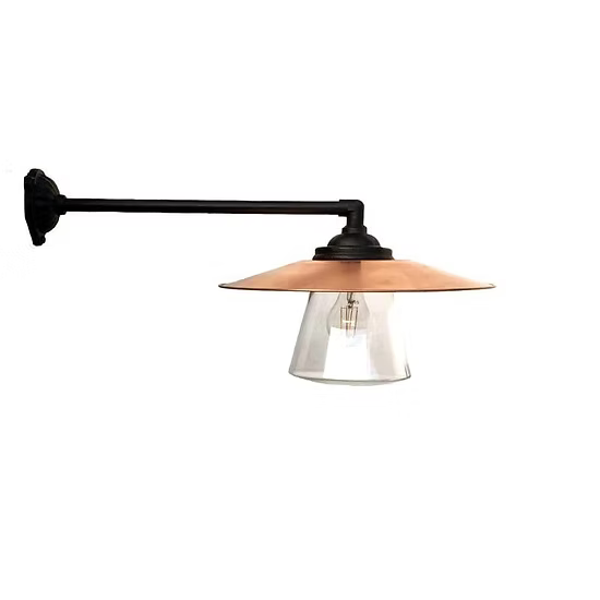 Außenwandleuchte mit gerade 90° Arm 60 cm und Opalglas - Kulturbelysning Stationslampa