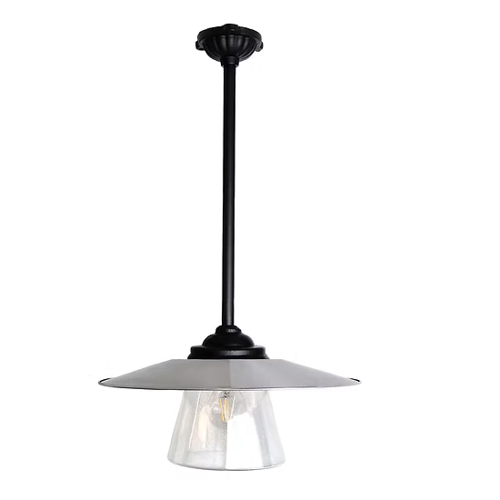 Facadelampe med nedadrettet 60 cm arm og opalglas - Kulturbelysning Stationslampa