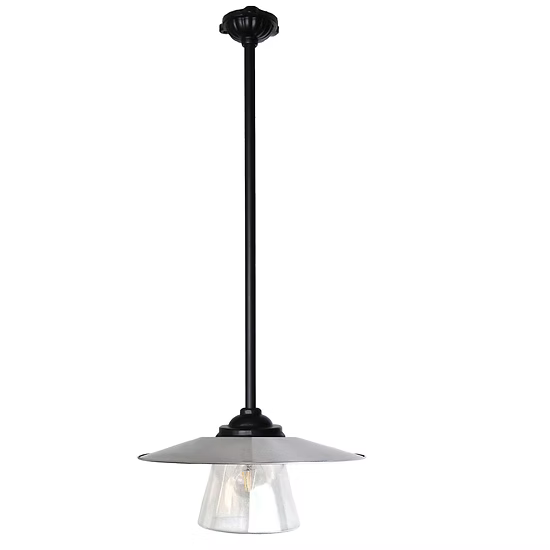 Facadelampe med nedadrettet 80 cm arm og opalglas - Kulturbelysning Stationslampa