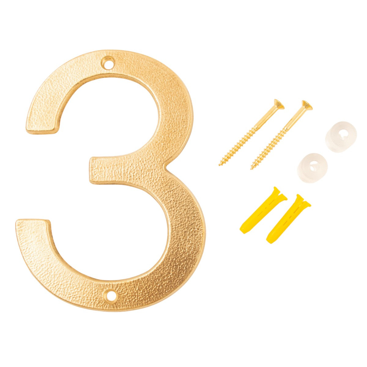 Husnummer 3 Aurelia rå messing