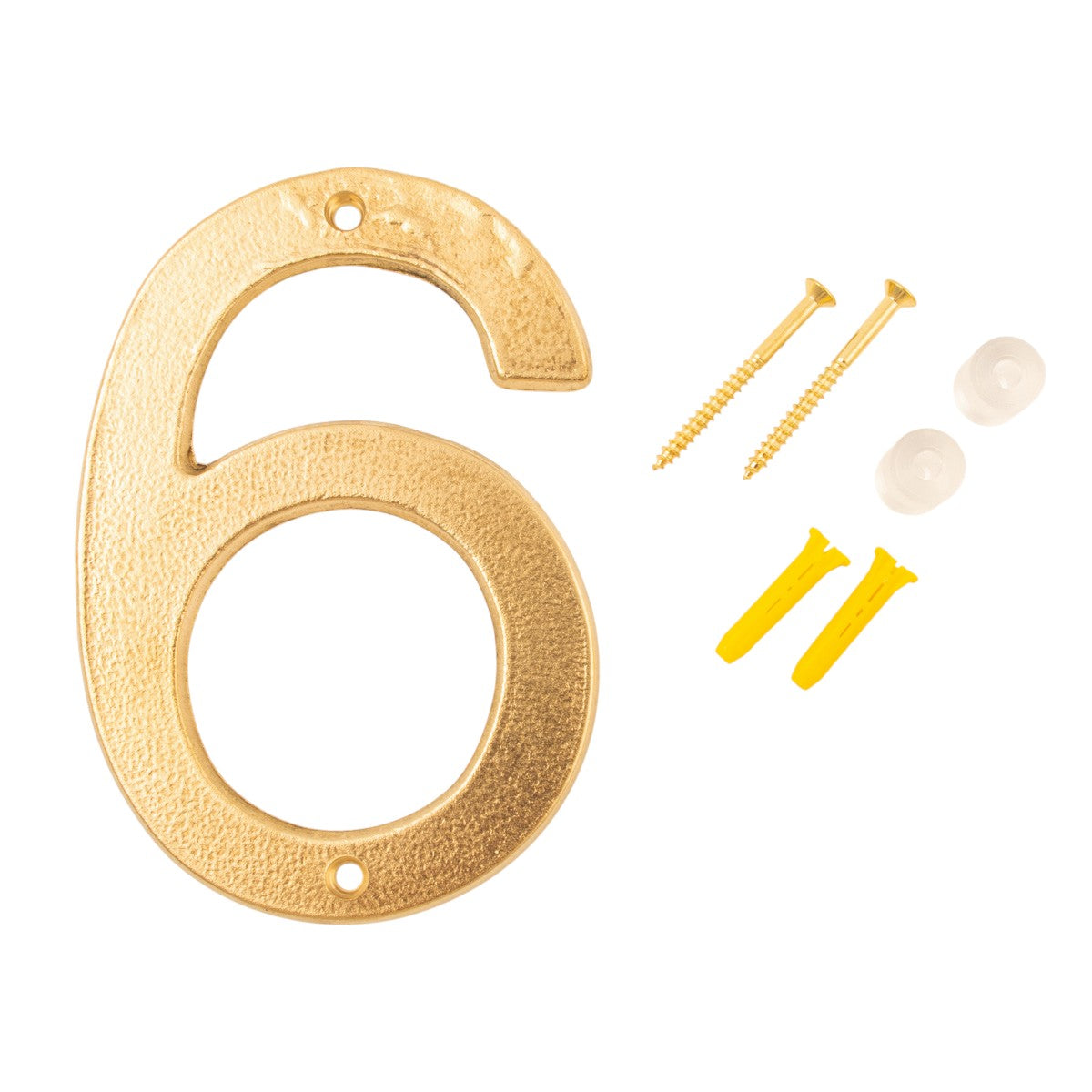 Husnummer 6 Aurelia rå messing