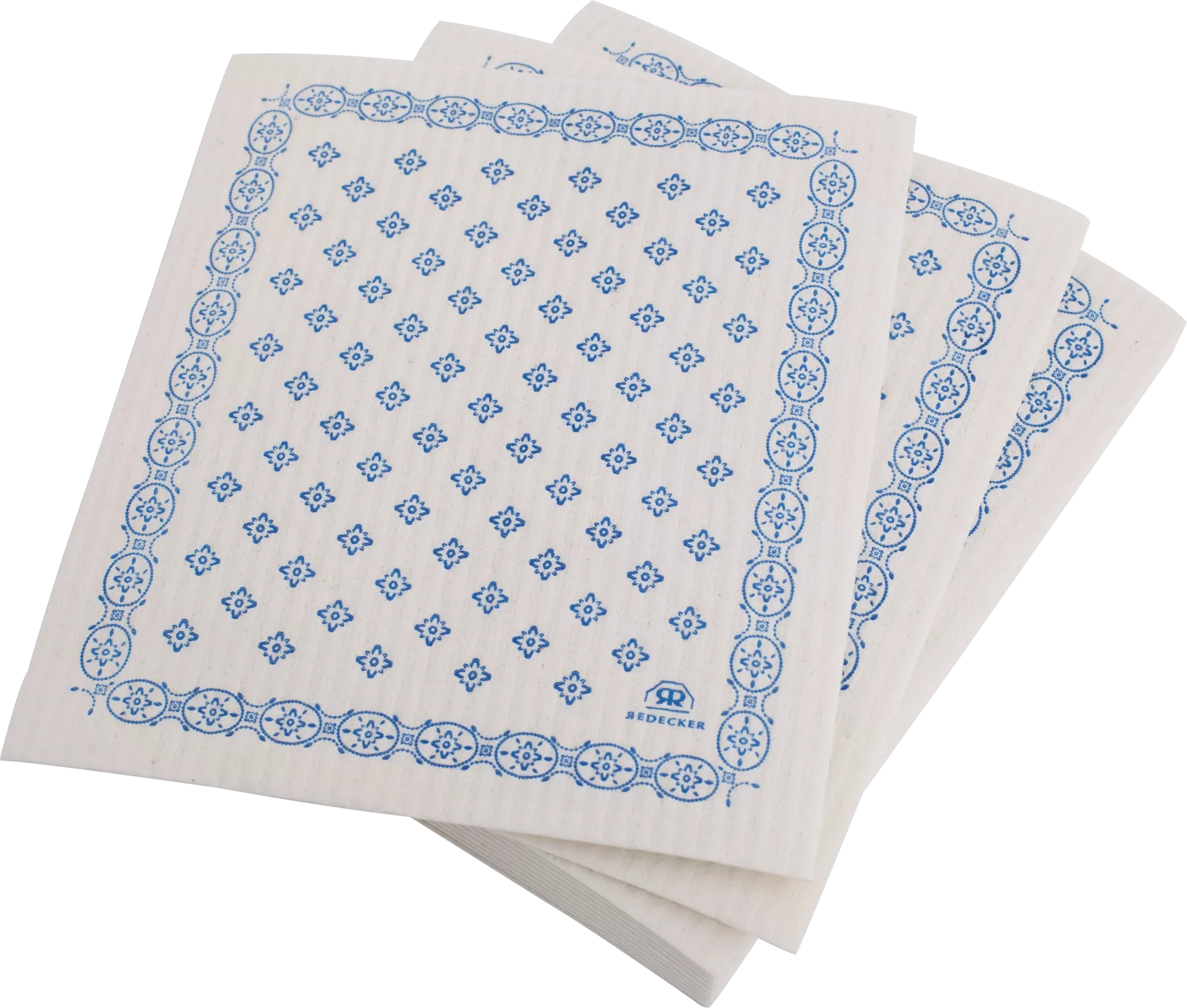 Disktrasa med dekorativt mönster, blå & vit