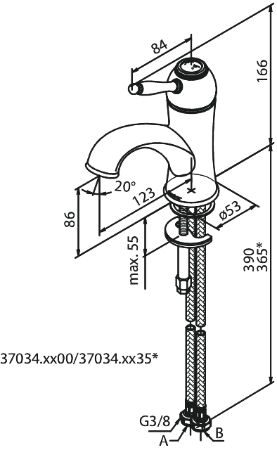 Damixa håndvaskarmatur i krom