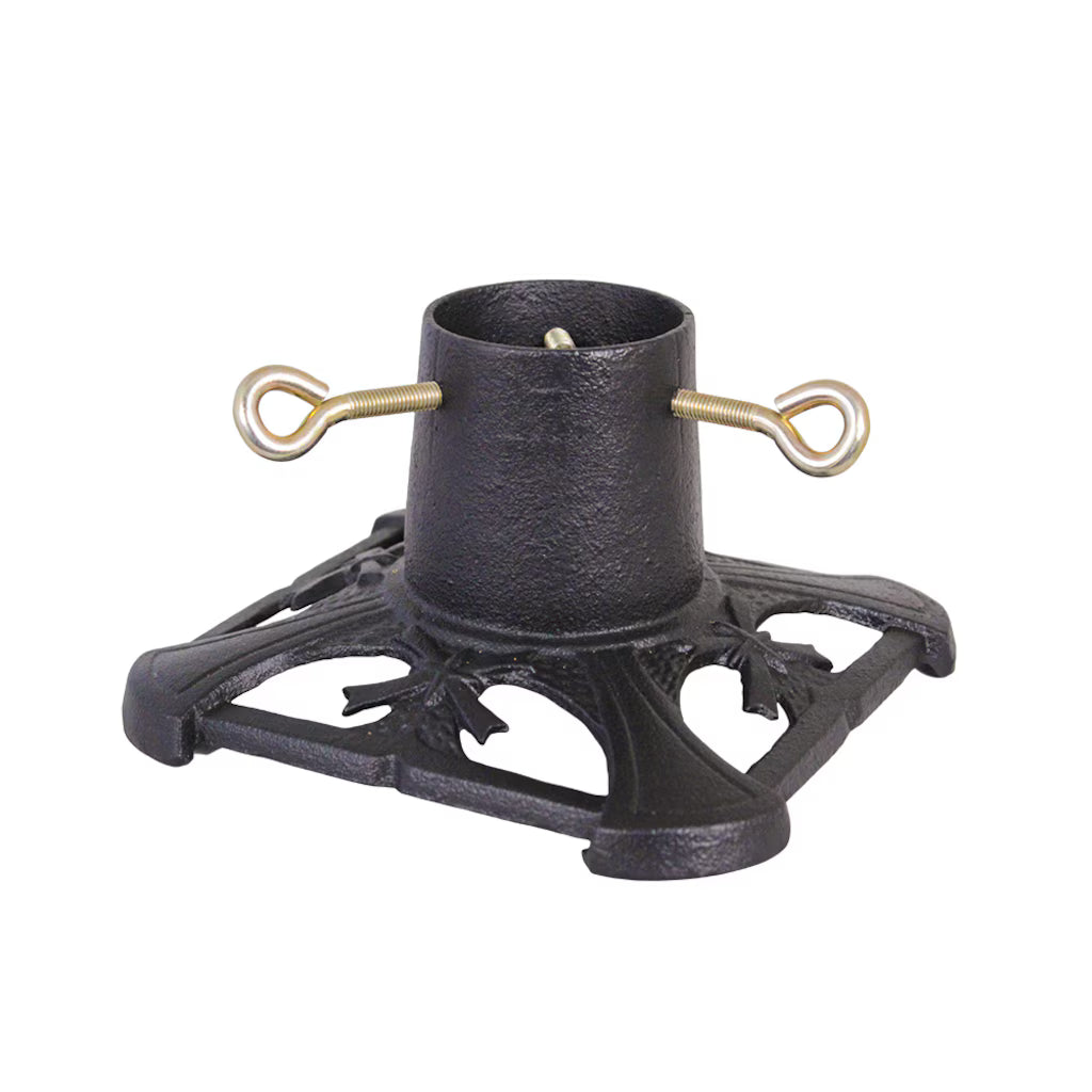 Liten julgransfot i svart gjutjärn