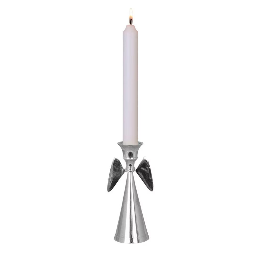 Ljusstake Ängel Nickel Hög