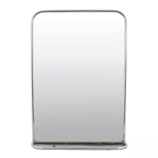 Badrumsspegel m. Hylla Rostfritt Stål Stor