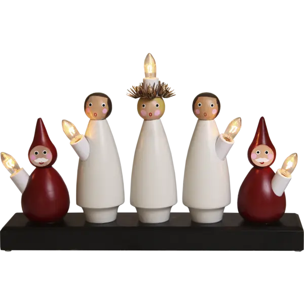 Adventslysestage Luciakor med nisser