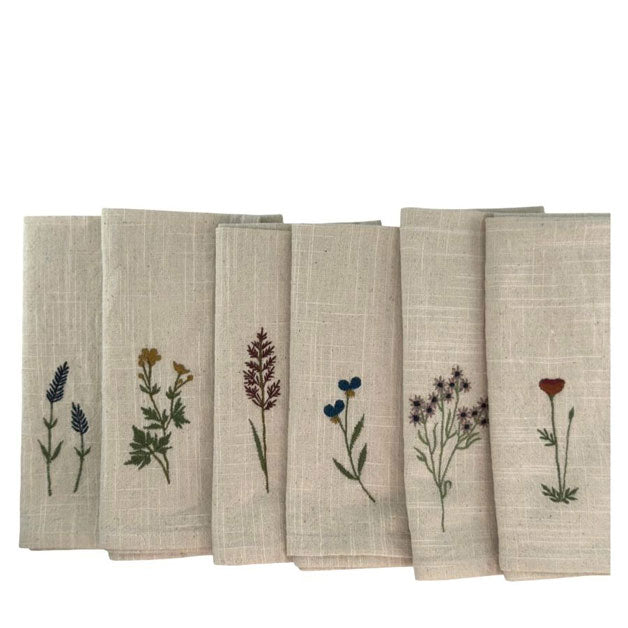 Tygservett Sommarblommor Osorterade styckvis