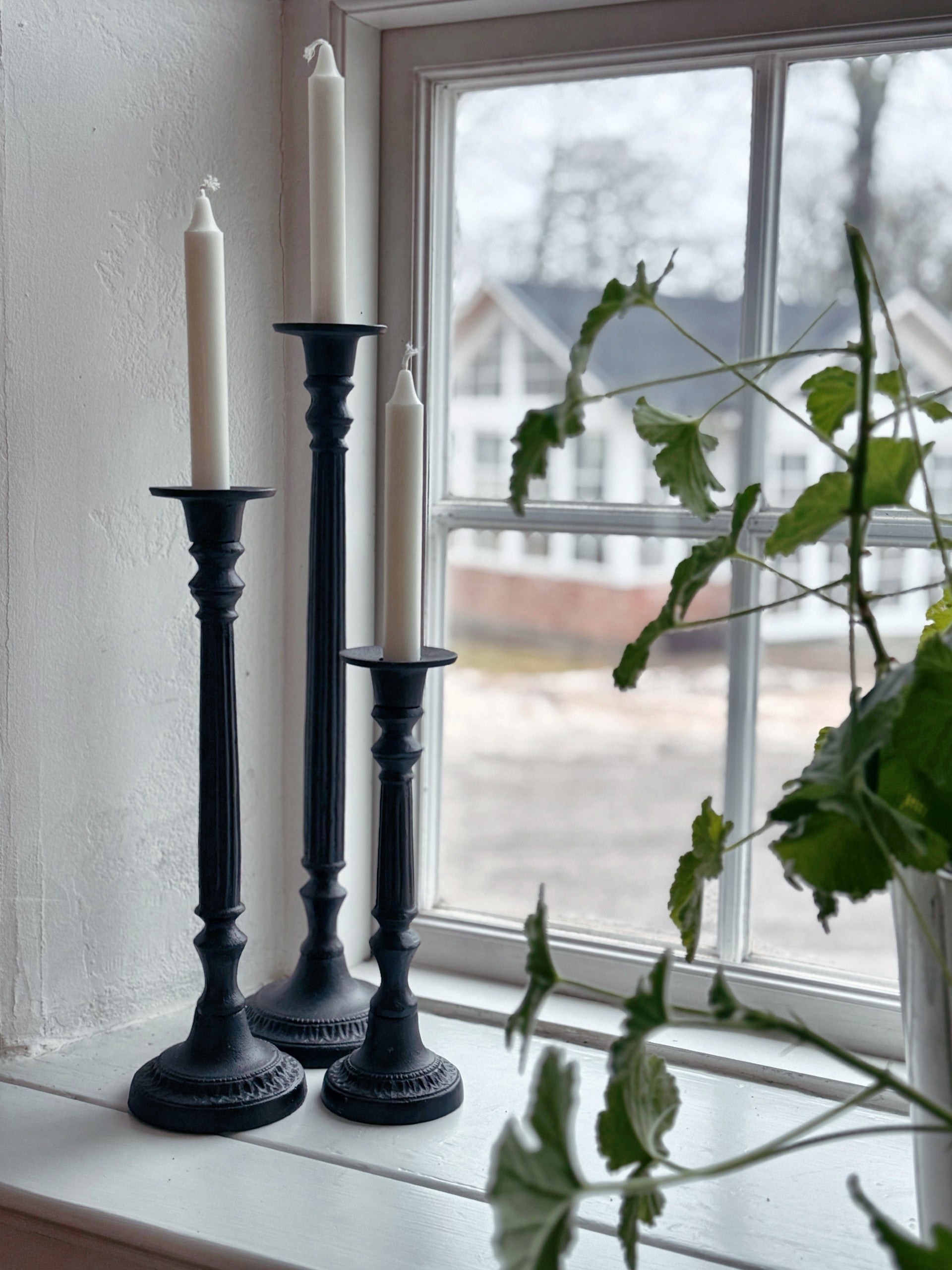 Lysestage støbejern høj