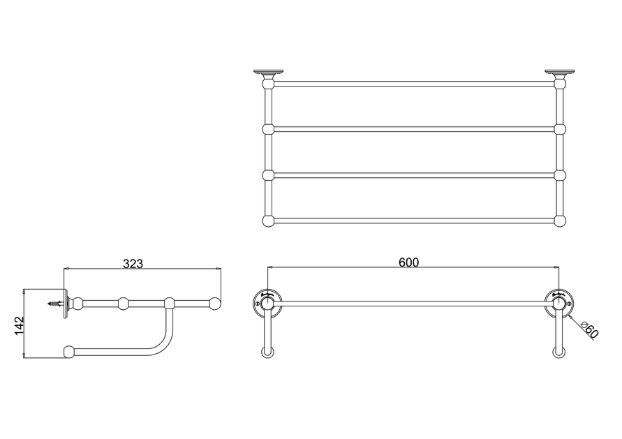 Burlington håndklædehylde