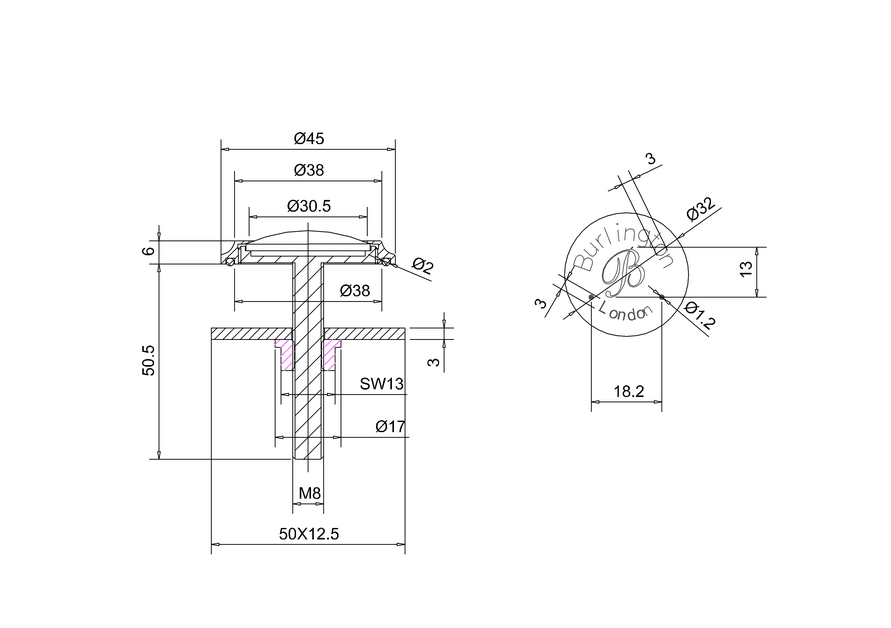 Burlington täckbricka handfat i krom