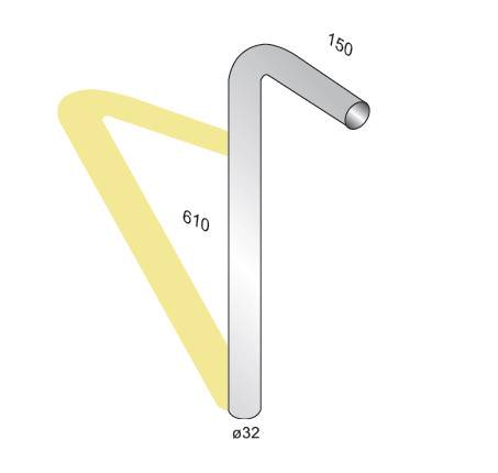 Afløbsrør 32 mm Forkromet Messing