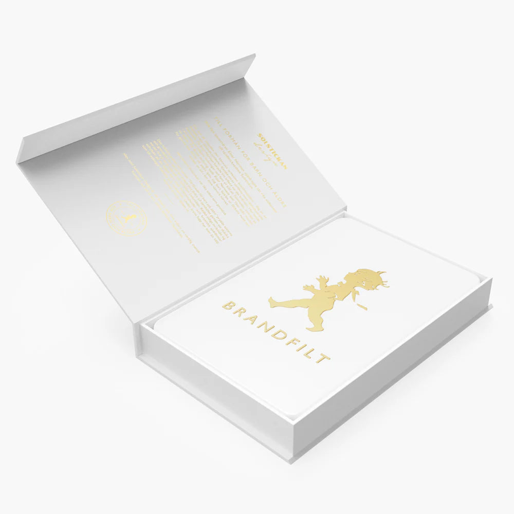 Solstickan Brandtæppe hvid/messing