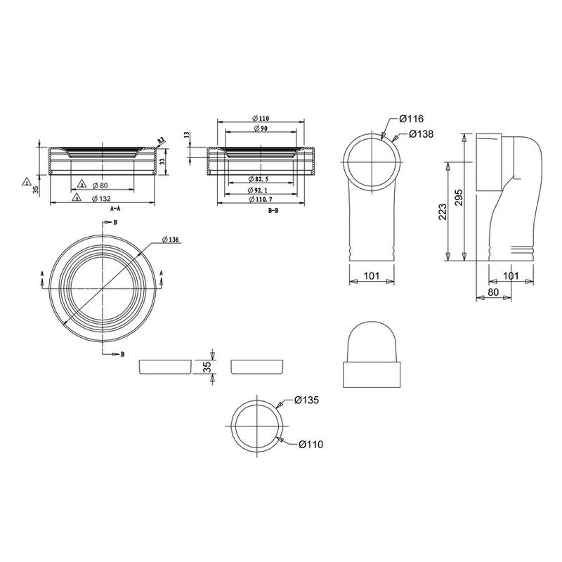 Porcelænsvinkel til Burlington Toilet