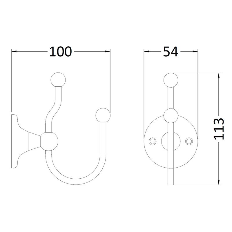Dubbel handdukskrok Bayswater I Krom