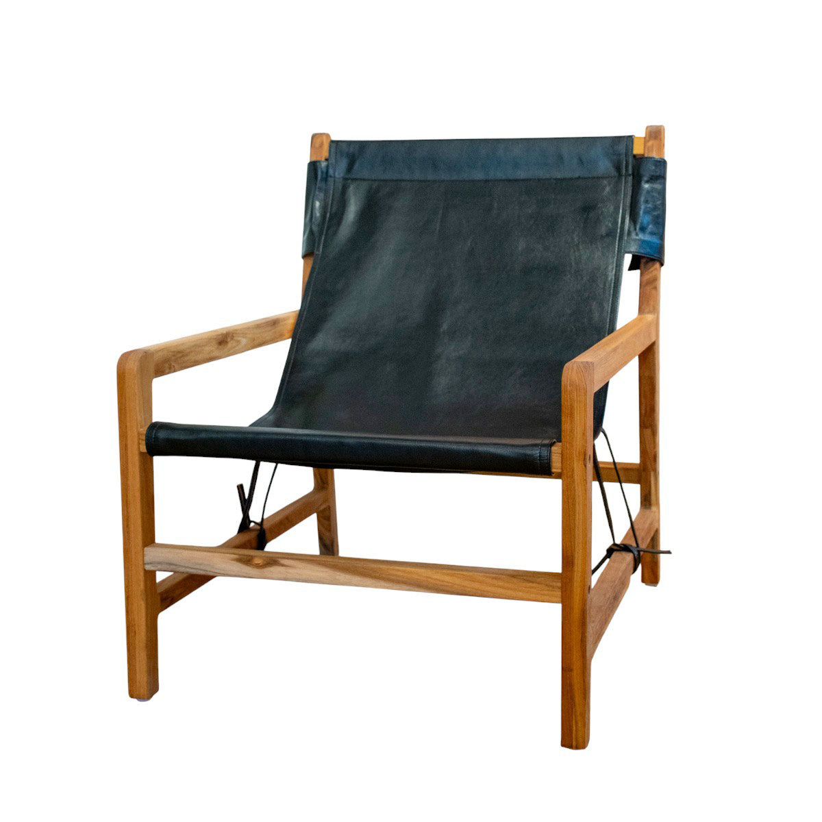Jessie lænestol i teak og sort læder