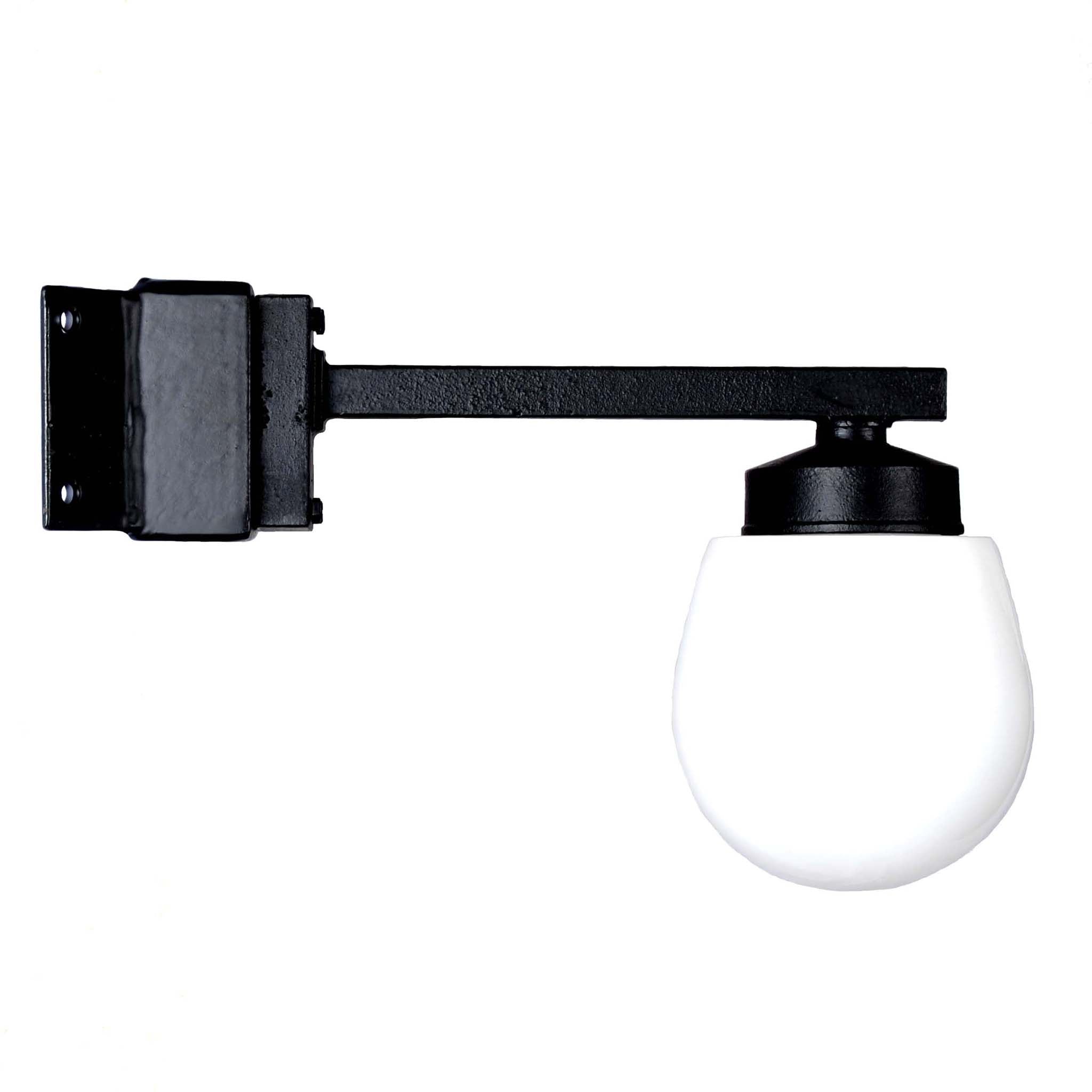 Funkis Støbejern Hjørne m/glasglobe Kulturbelysning