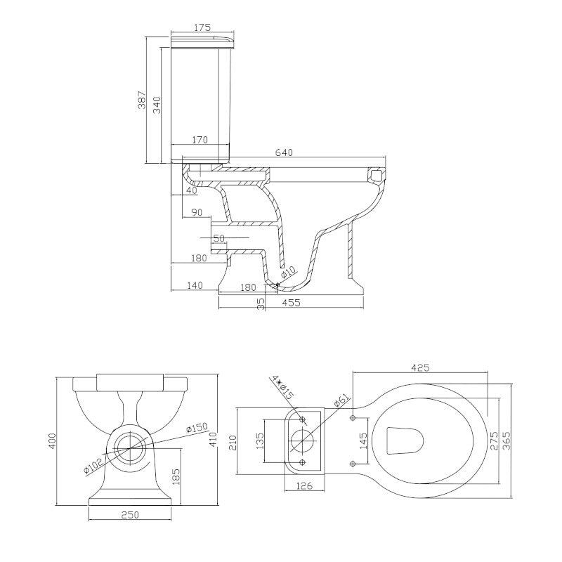 Golvstående Toalett Victrion Med Vit Sits