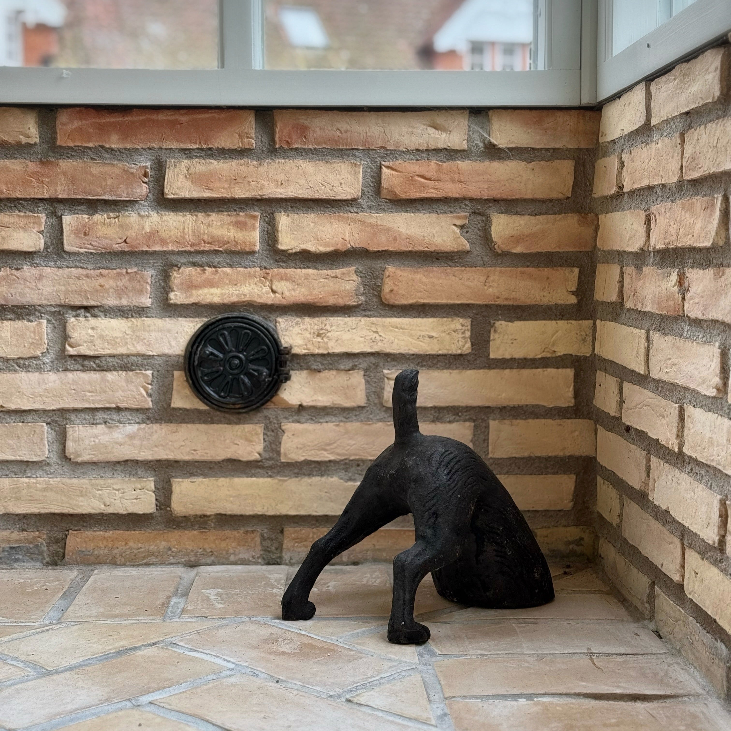 Dørstop hund støbejern