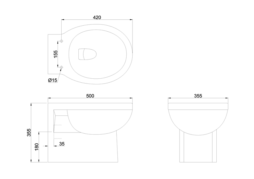 Væghængt toilet Burlington