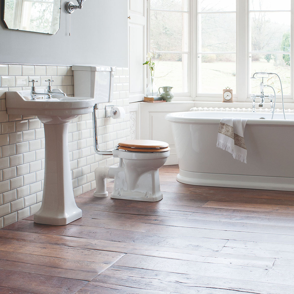 Burlington Afrundet Edwardian Håndvask m/piedestal 56 cm