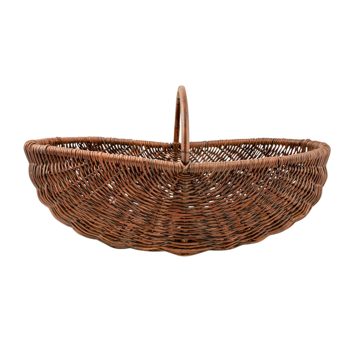 Stor brun håndflettet høstkurv