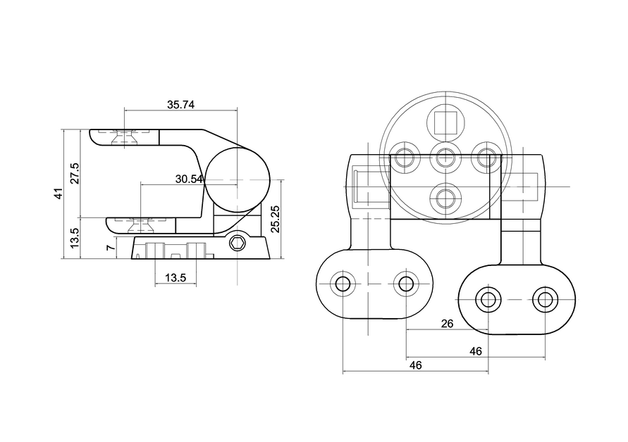 Hængsel i krom til Burlington WC