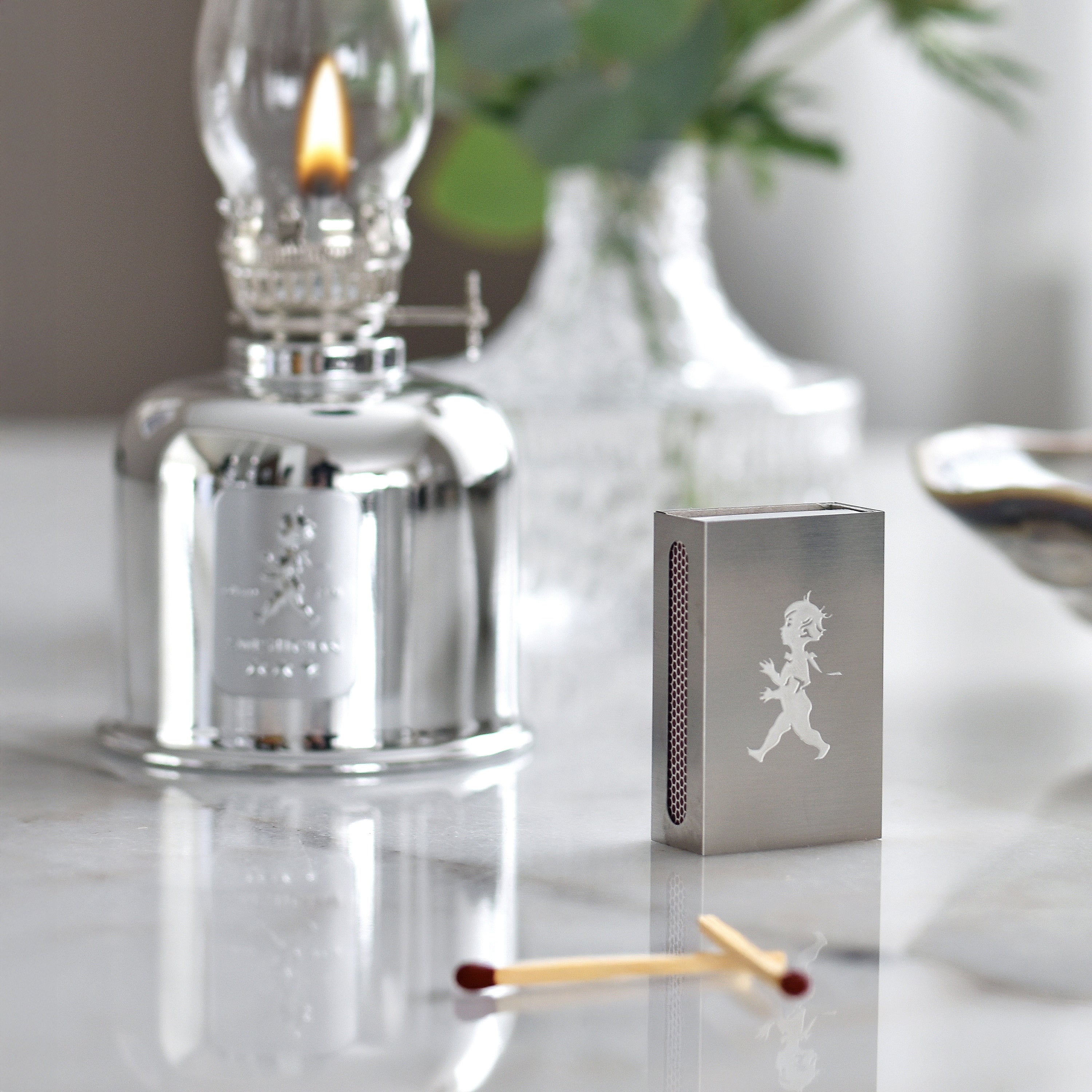 Tändsticksfodral Solstickan silver