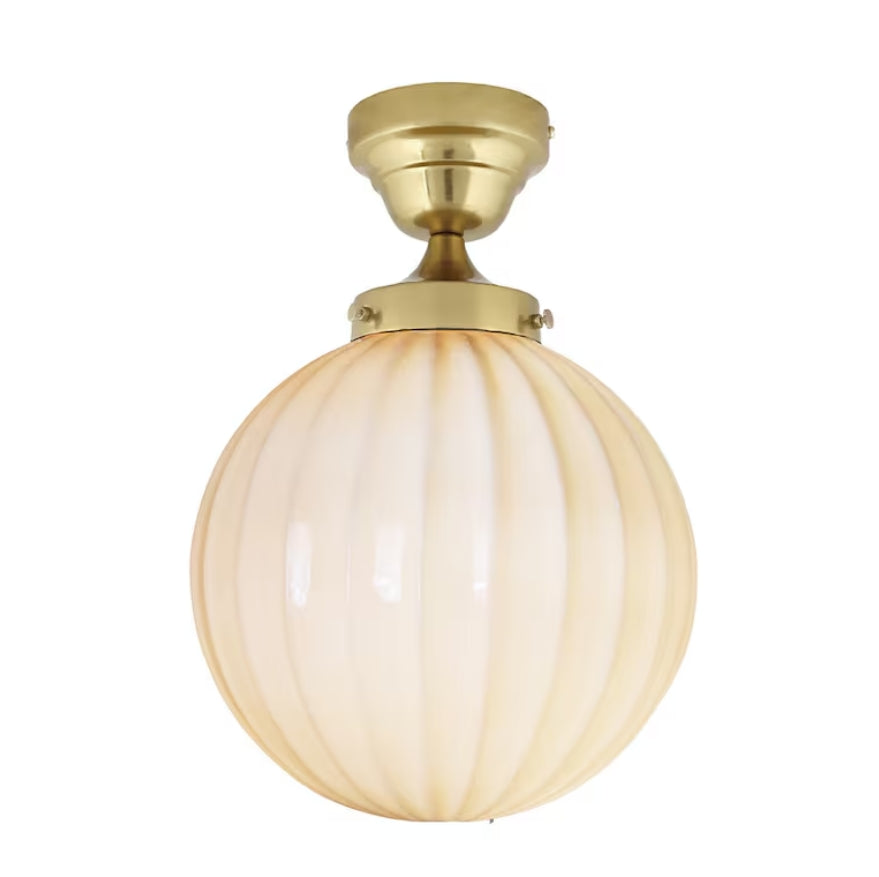 Taklampa Marit Mässing/Opal Beige Stor