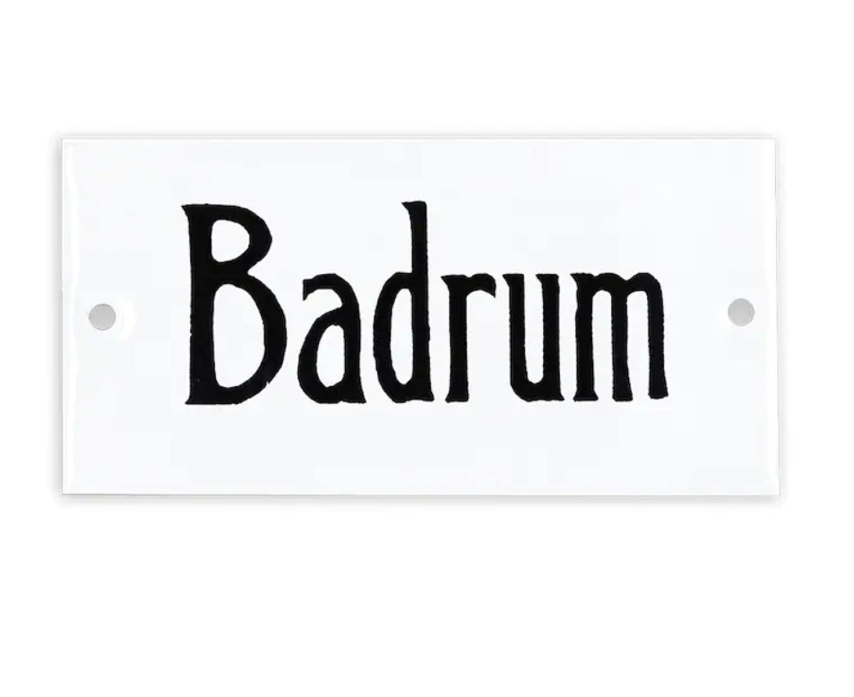 Skylt Badrum