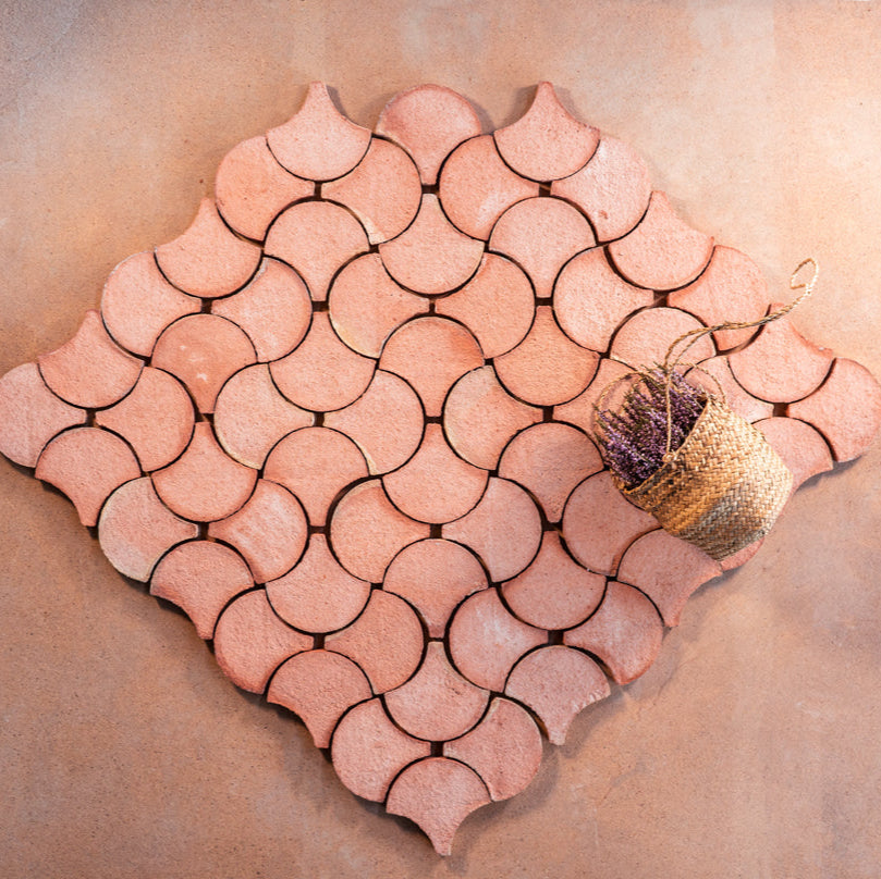 Terracotta Fliser fiskeskæl rød