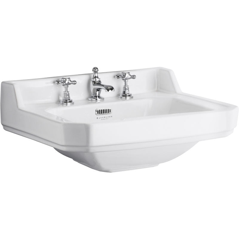 Tvättställ Fitzroy 56 Cm Med Förhöjd Piedestal - Tre Blandarhål