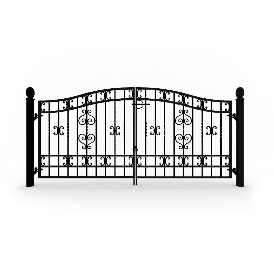 Valdemarsro smidesgrind pargrind med stolpar (lagervara)