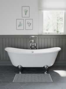 Burlington Claremont badkarsblandare krom sargmonterad