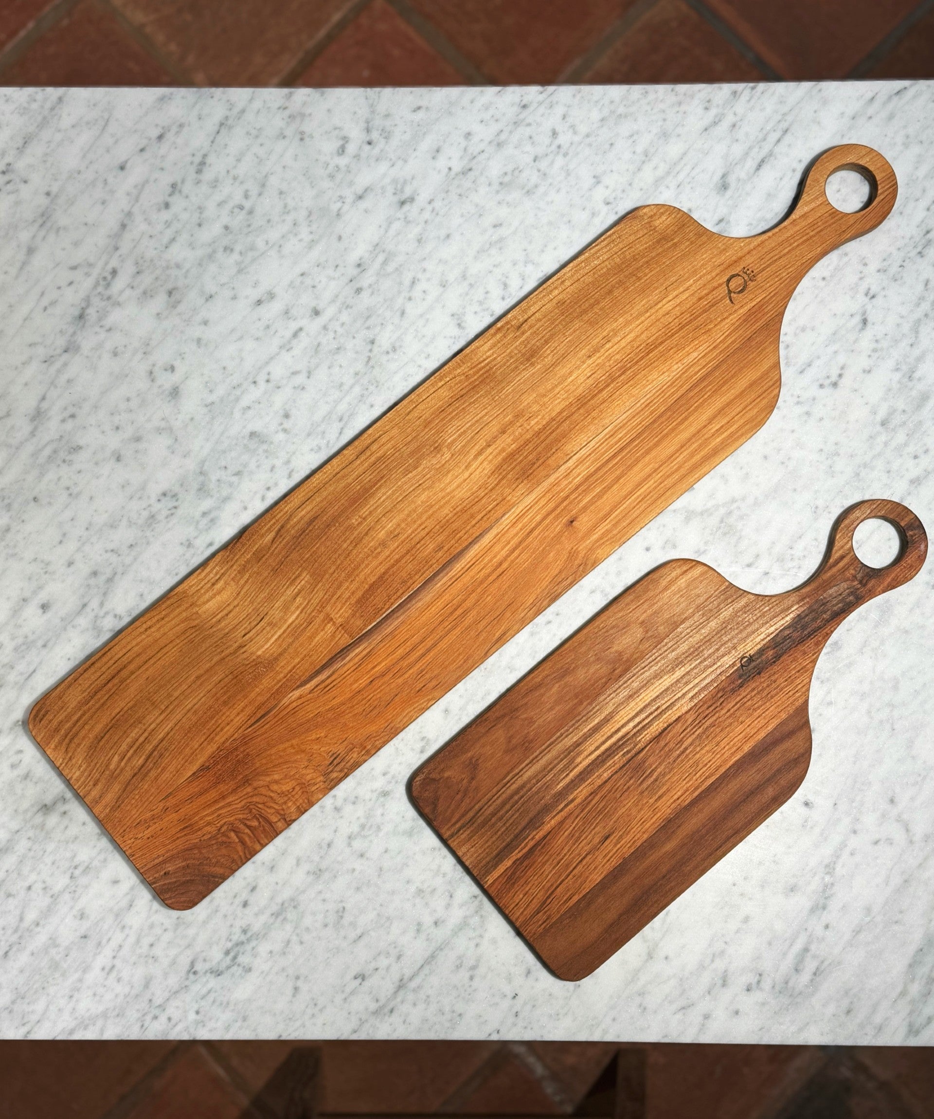 Skärbräda teak lång