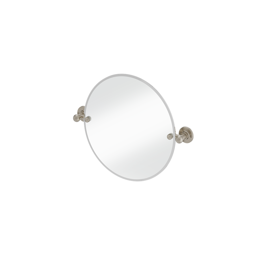 Burlington rund badrumsspegel 40 cm med väggfästen "1850" i borstad nickel finish