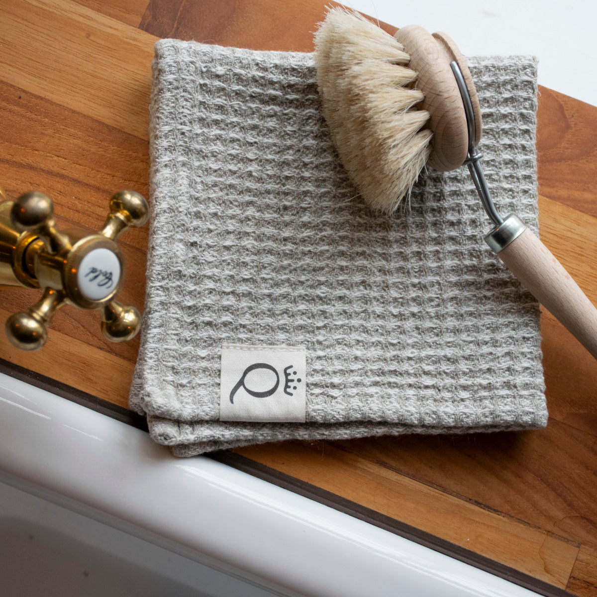 Vaffelkarklud i hør Qvesarum 26x26 cm