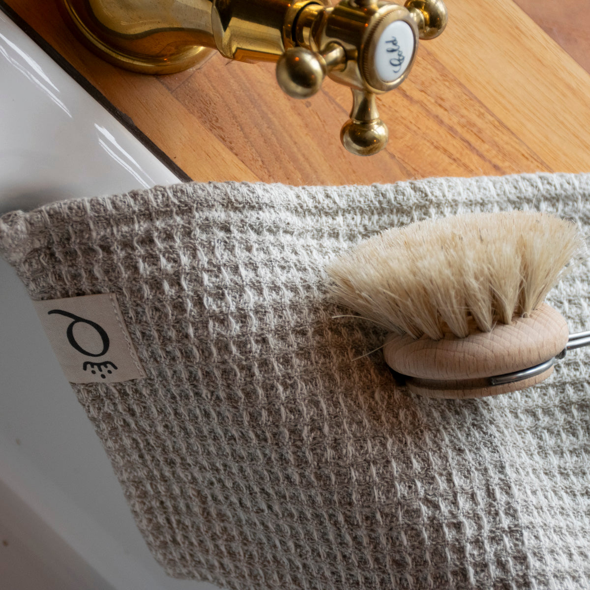 Vaffelkarklud i hør Qvesarum 26x26 cm