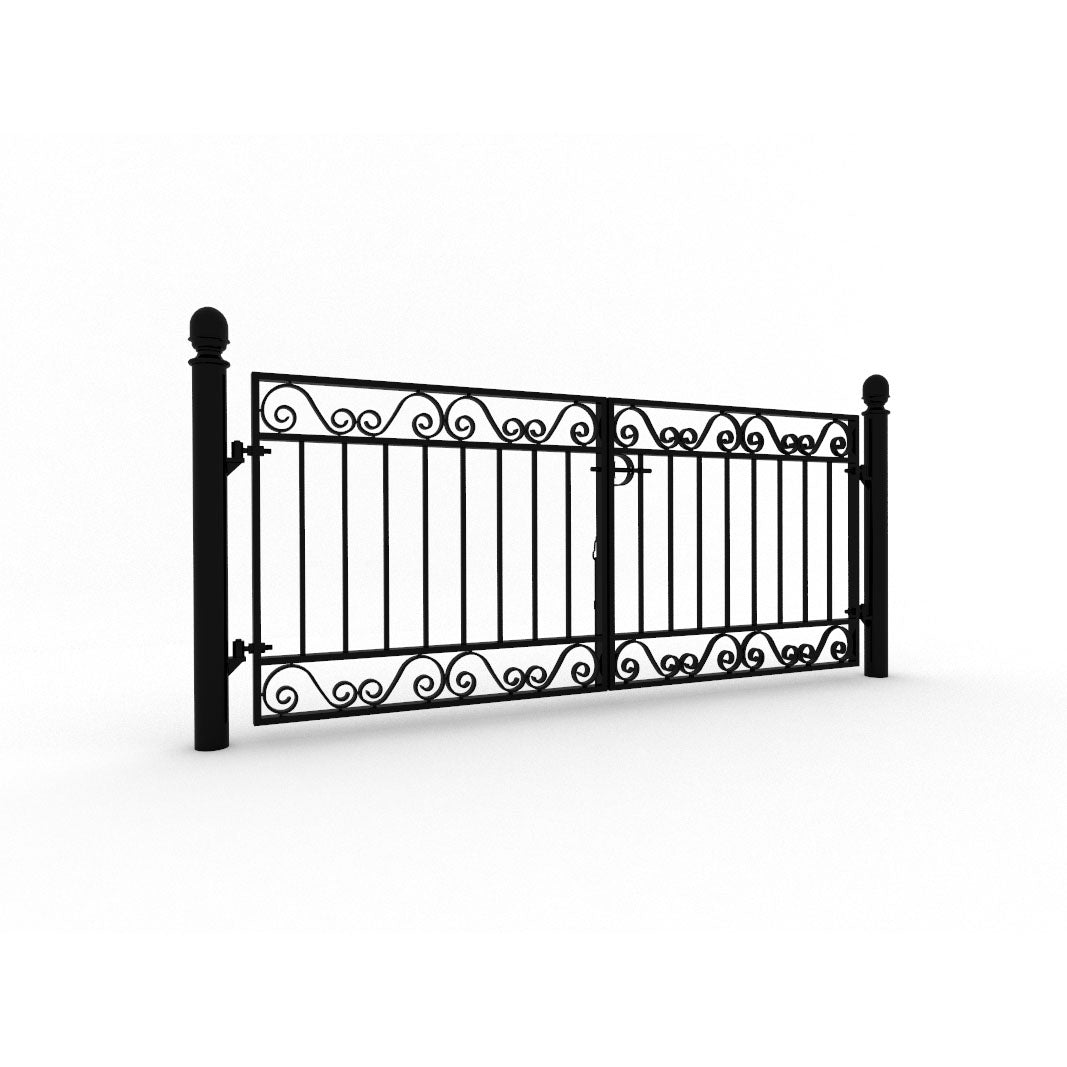 Gottåsa smidesgrind dubbel med stolpar (lagervara)