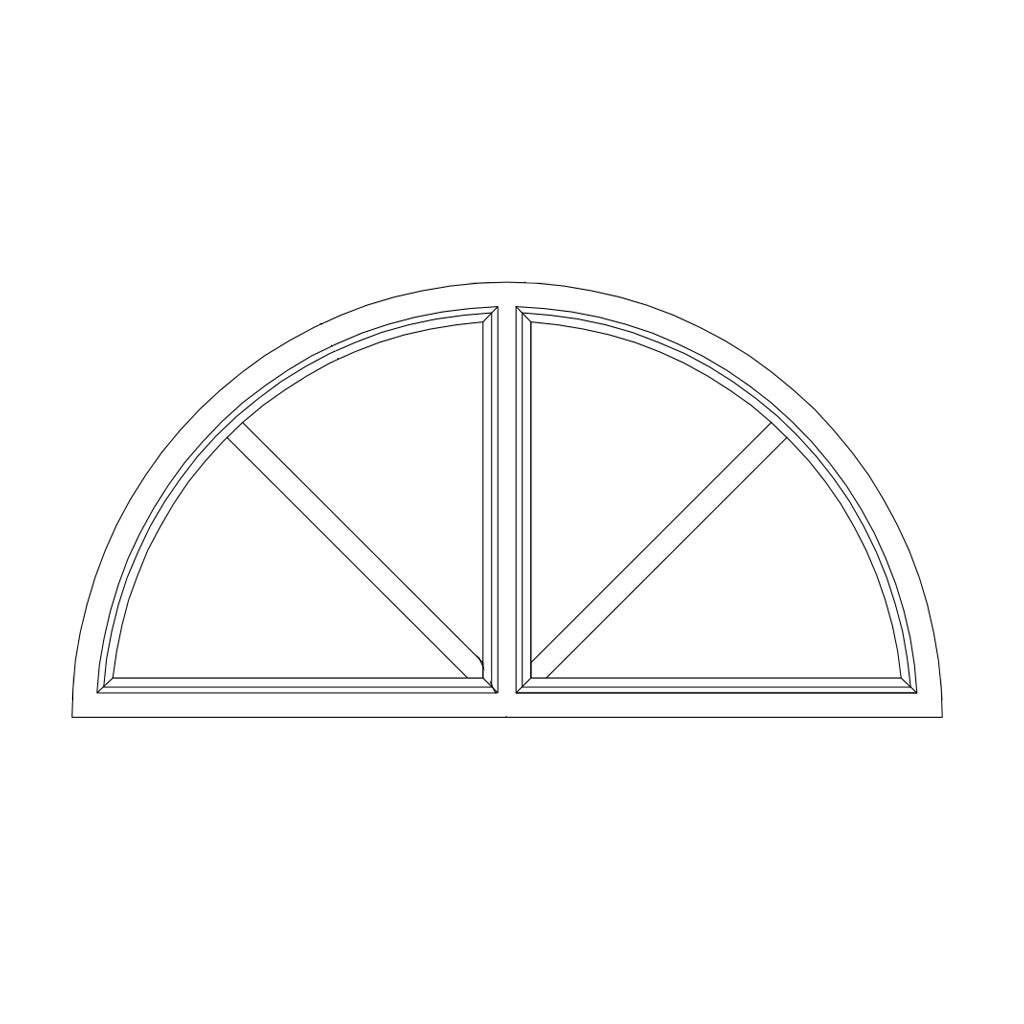 Halvmånevindue Hvidt 1430x710 Termorude