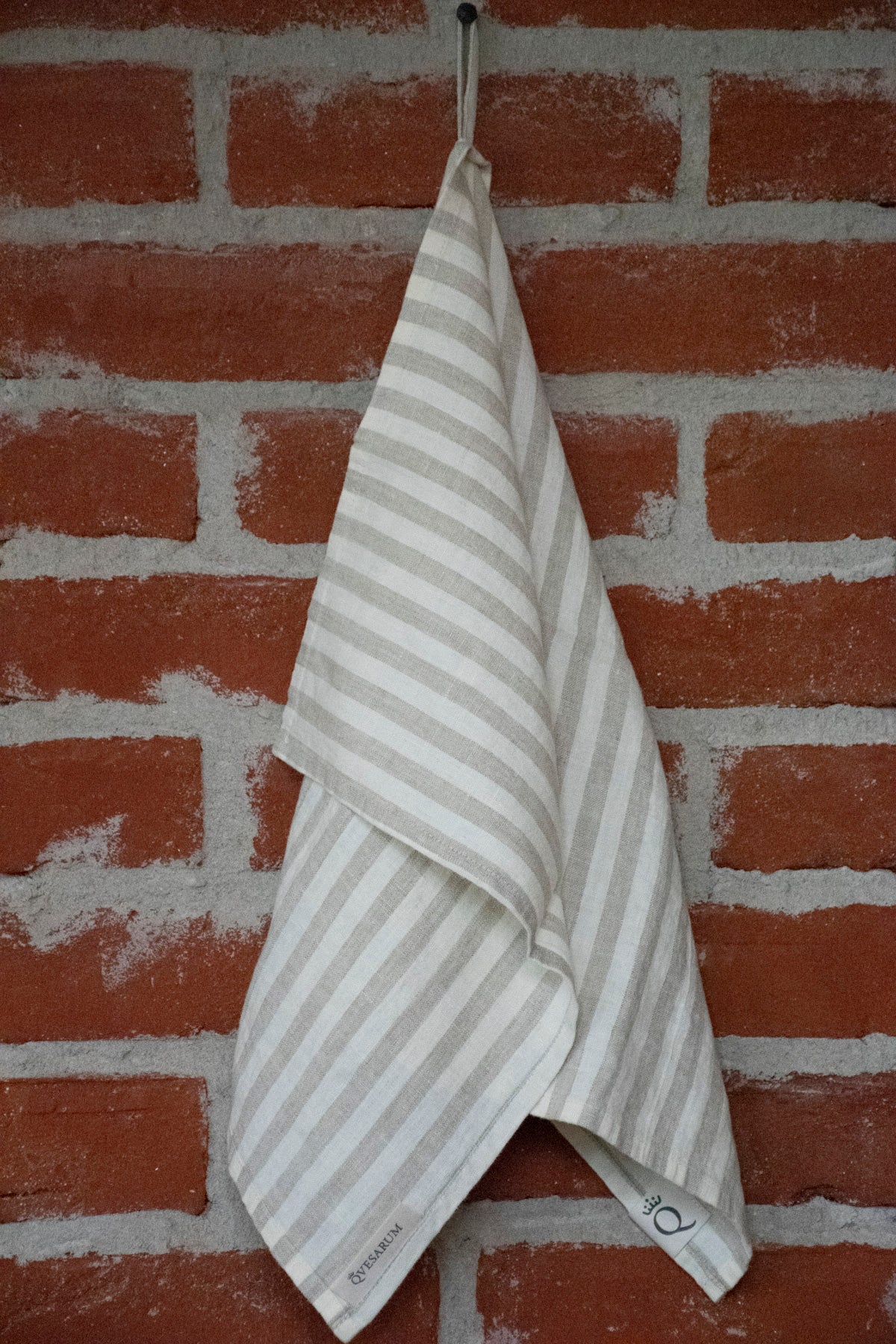 Køkkenhåndklæde Beddinge natur/hvid 40x65 cm