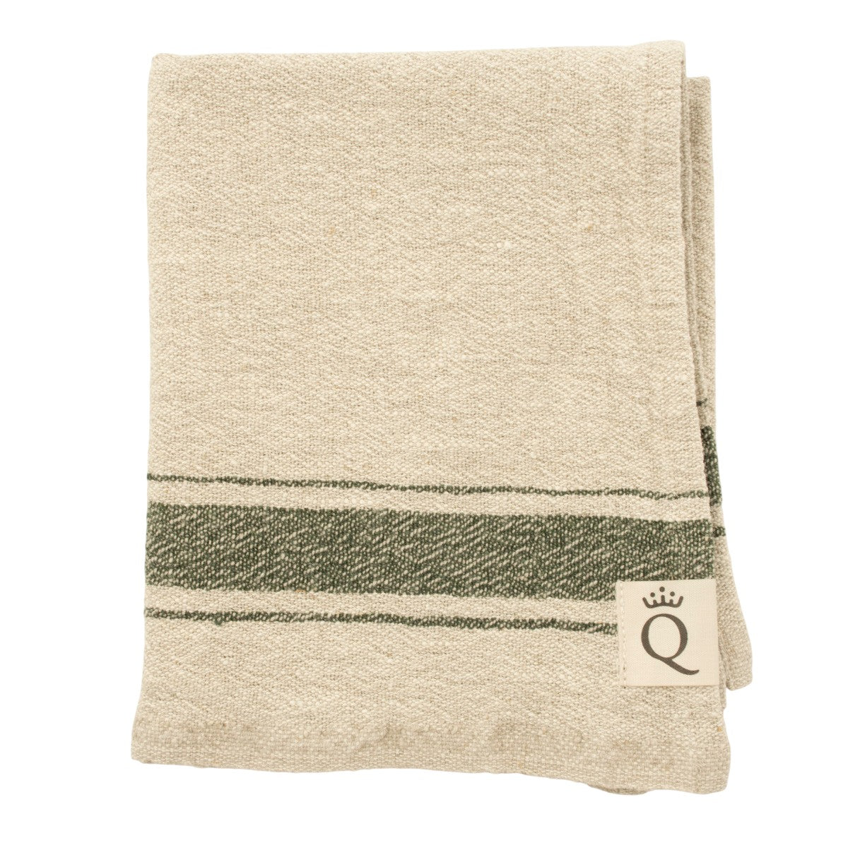 Køkkenhåndklæde Hörte natur/grøn 40x65 cm