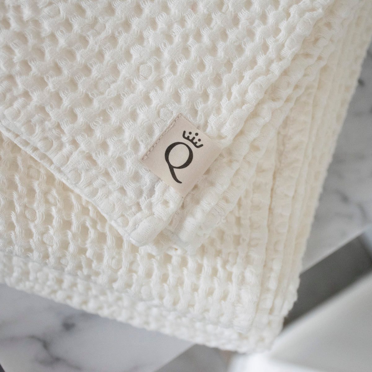 Vaffelhåndklæde Sandhammaren naturhvid 50x70 cm