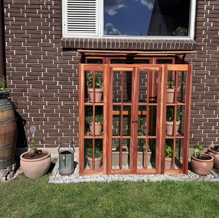 Wandgewächshaus Mahagoni geölt