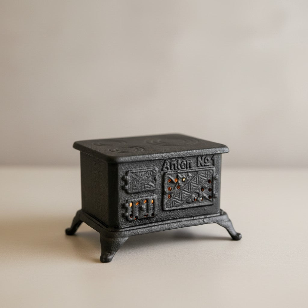 Liten Köksspis för Värmeljus Svart