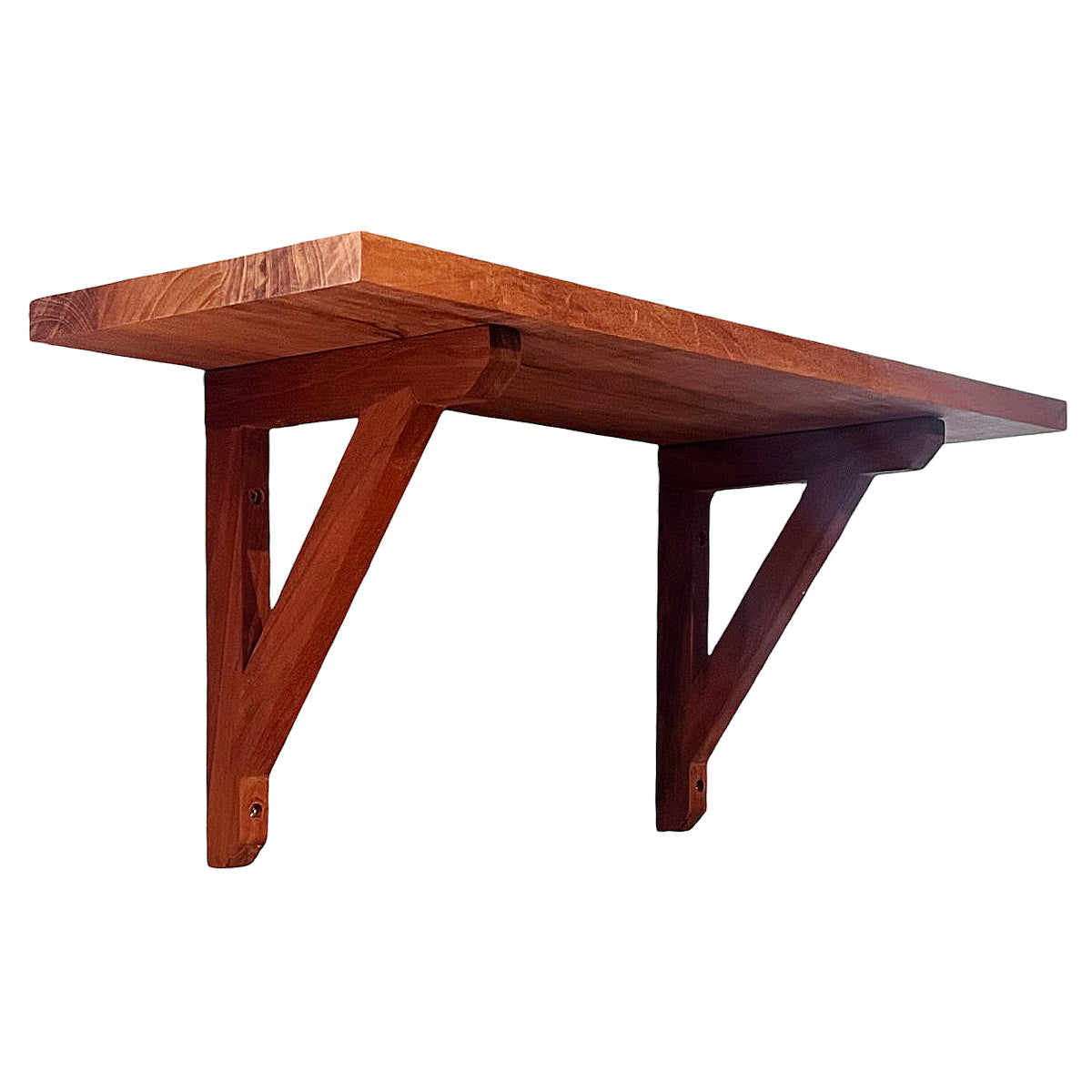 Hylla i teak 2 konsoler + hyllplan 90 x 23 cm