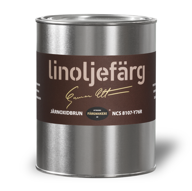 Jernoxidbrun Linoliefarve Ottossons