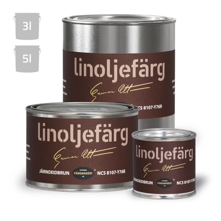 Jernoxidbrun Linoliefarve Ottossons