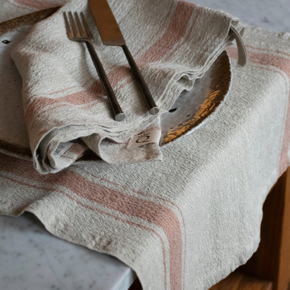 Løber i hør – Natur/Rust 40x200