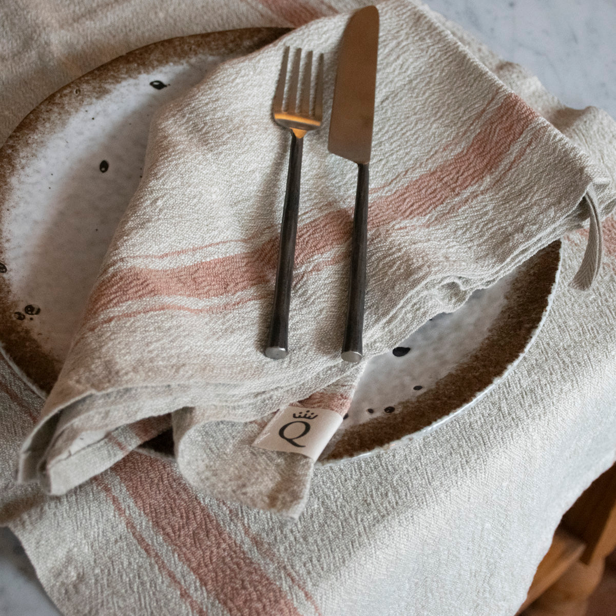 Løber i hør – Natur/Rust 40x200